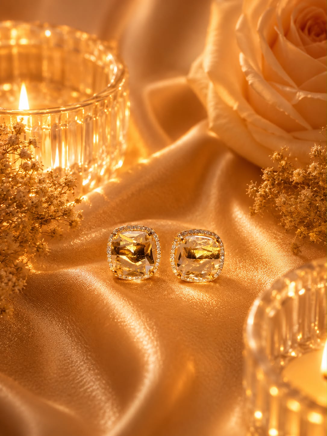 Champagne Glow Studs